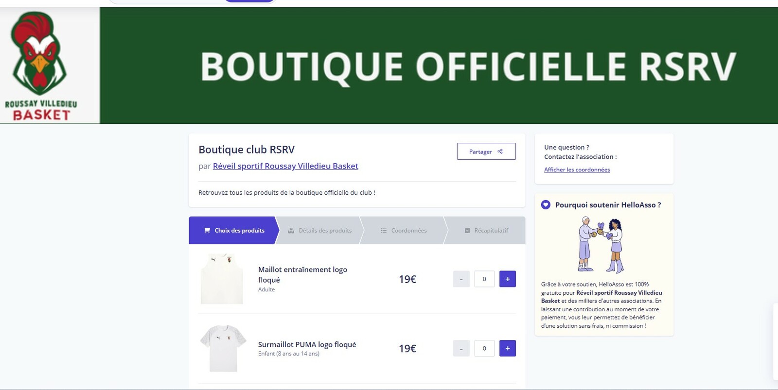 NOUVEAU - Produits de la boutique disponibles sur HelloAsso