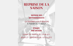Stages pré-saison 2026-2027