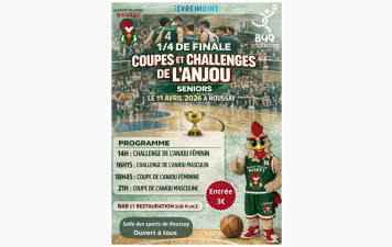 Evénement le 11 avril : le RSRV accueille les 1/4 de finales des Coupes et Challenges de l'Anjou Séniors