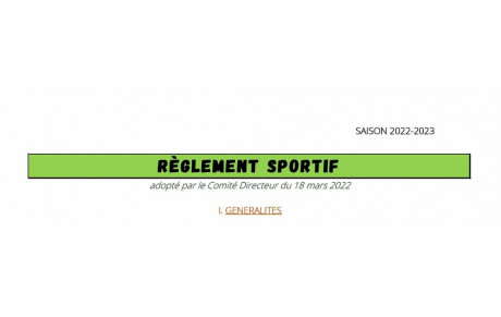 Réglements Sportifs Comité Basket